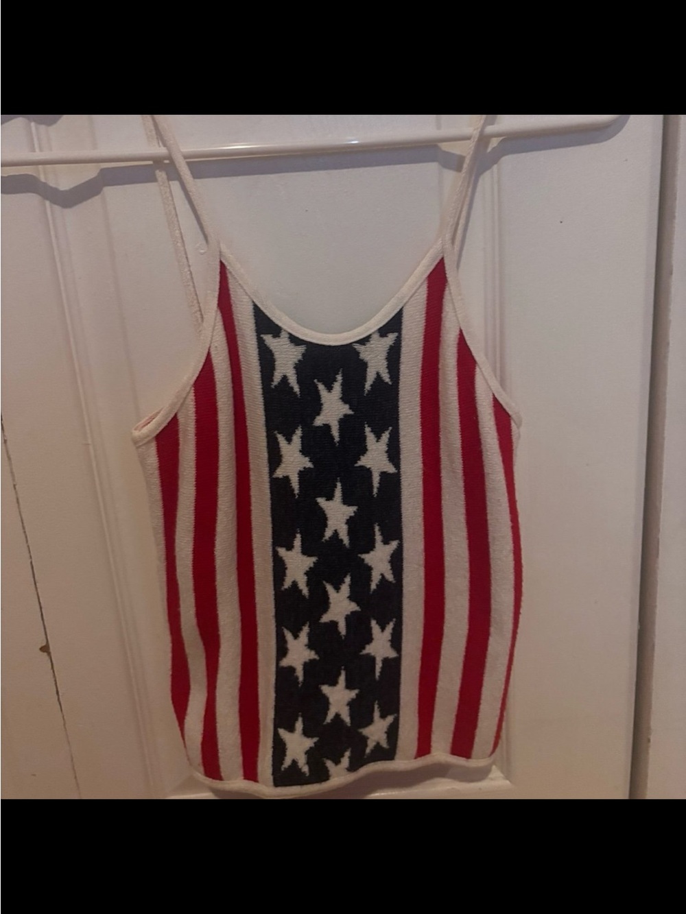 Vertigo Paris Striped Star Knit Crop Tank in Red, White & Blue - Picture 4 of 6